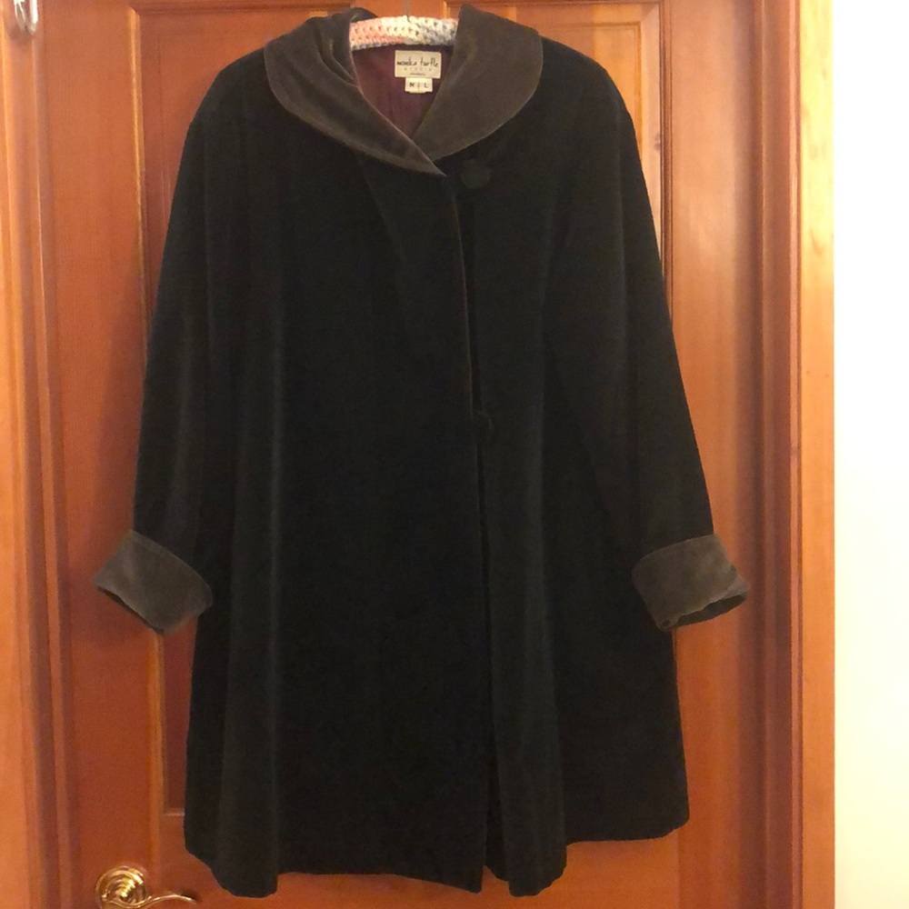 Ladies swing coat with shawl collar